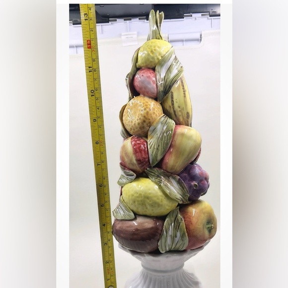 Topiary Fruit Tree w/ Watermelon Glazed Centerpiece Italy 13.5 Inches - Picture 8 of 9